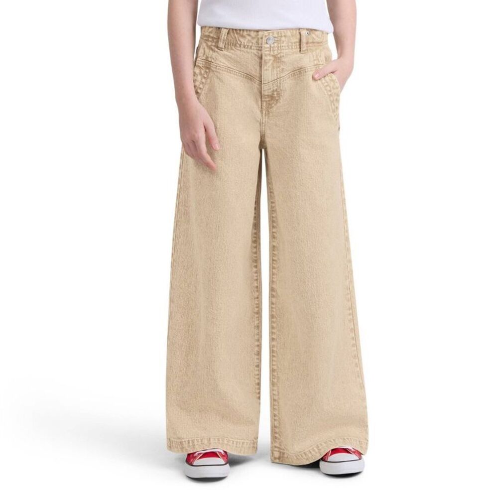 Levi's Girls' '94 Yoked Baggy Wide Leg Jeans - Light Brown Wash 12